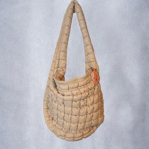 W. by Wantable Anniversary Edit Quilted Tan Slouch Bag - Picture 3 of 7